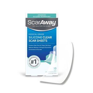New ScarAway Advanced Clear Silicone Scar Sheets 10 Count